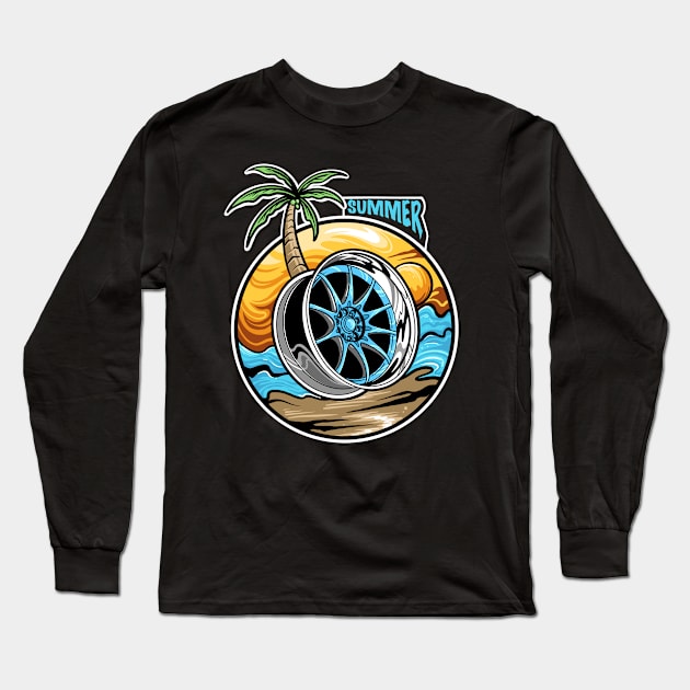 Summer wheel Long Sleeve T-Shirt by RYZWORK